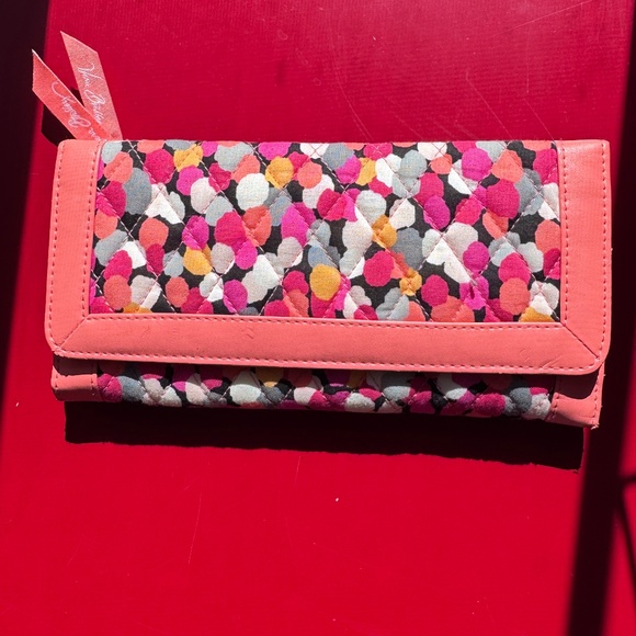 Vera Bradley Handbags - NWoT Vera Bradley Trifold Wallet, Pixie Confetti with Coral/Pink Trim